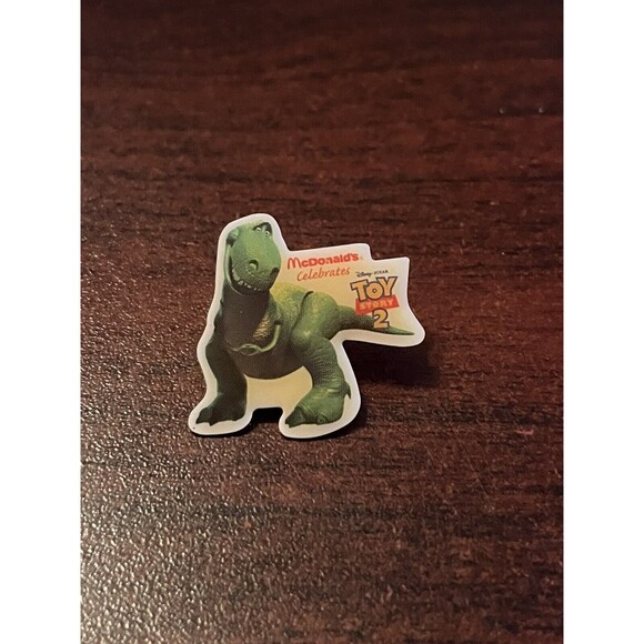 McDonald’s Disney Pixar Toy Story‎ 2 Two Rex Dinosaur Employee Lapel Hat Pin - Picture 1 of 3